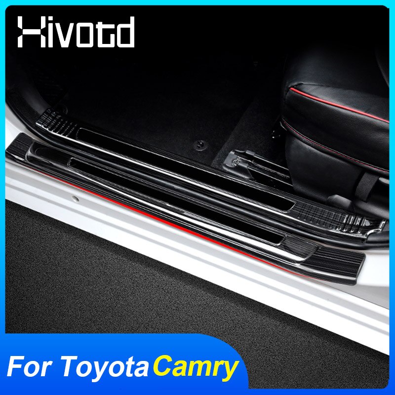 pgK For Toyota Camry 2020 Car Door Sill Protector Bumper Stainless Steel Door Trim Plate Cover