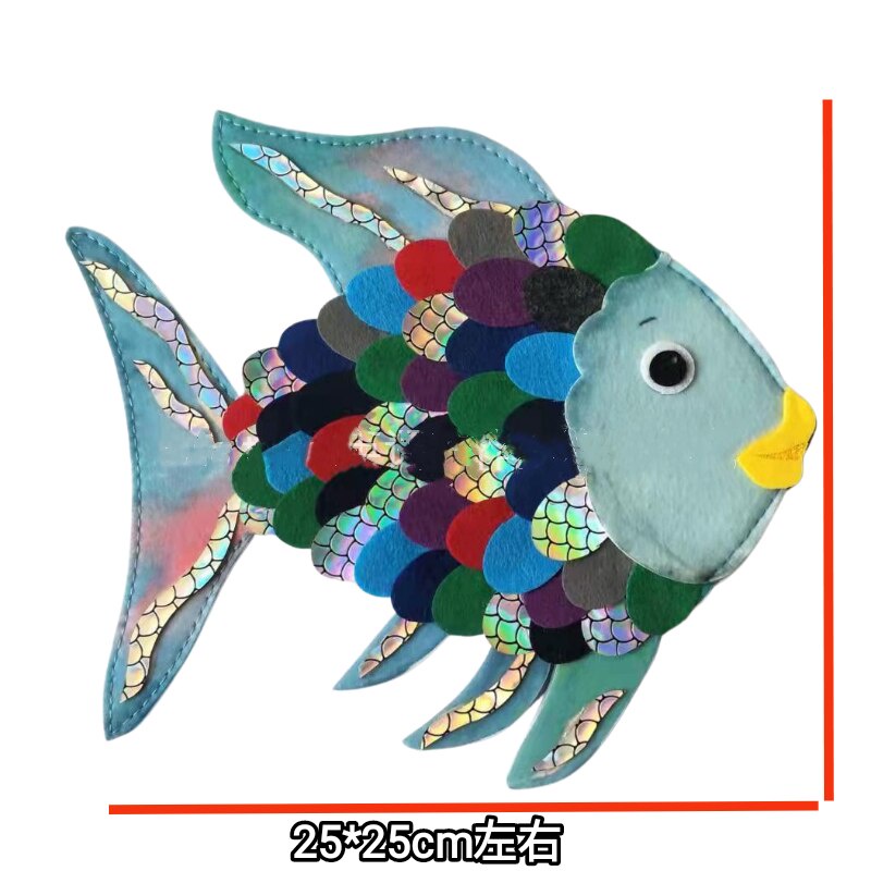 Cute Rainbow Fish Hand Plush Puppets Teaching Equipment Fine Children ...