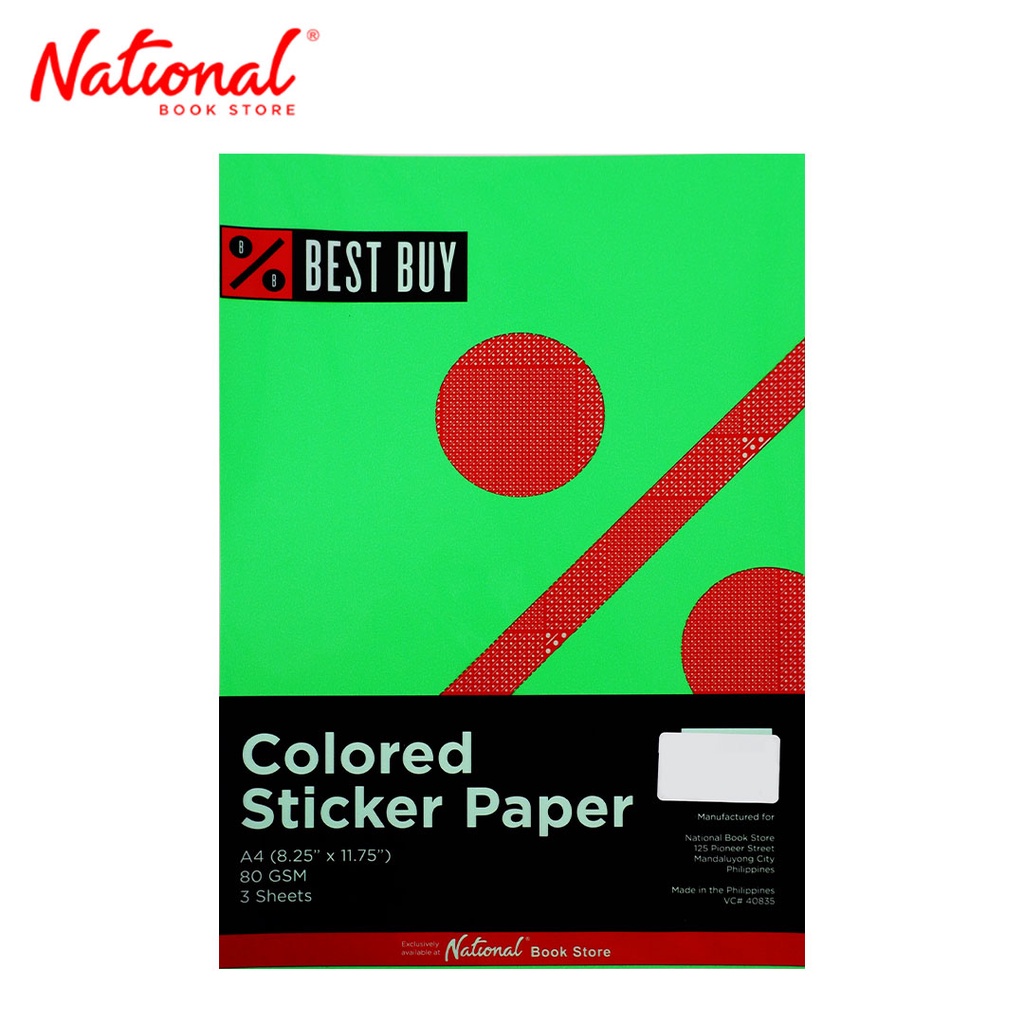 Best Buy Sticker Paper A4, Neon Green School & Office Supplies