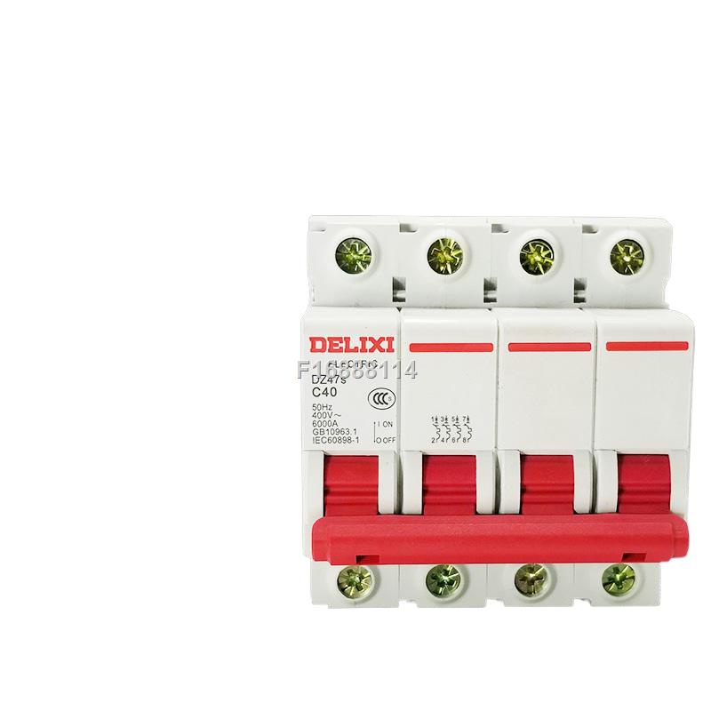 ﹊Delixi air switch DZ47s 4p 32A 40A 63A small circuit breaker three