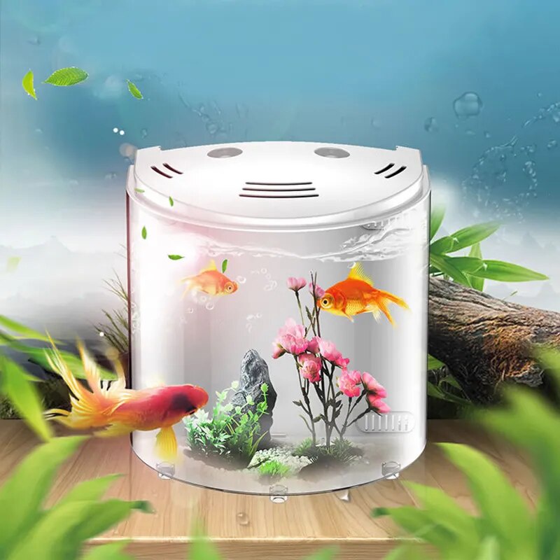 20cm 5L Small Acrylic Desktop Fish tank USB mini Aquarium Tank Table