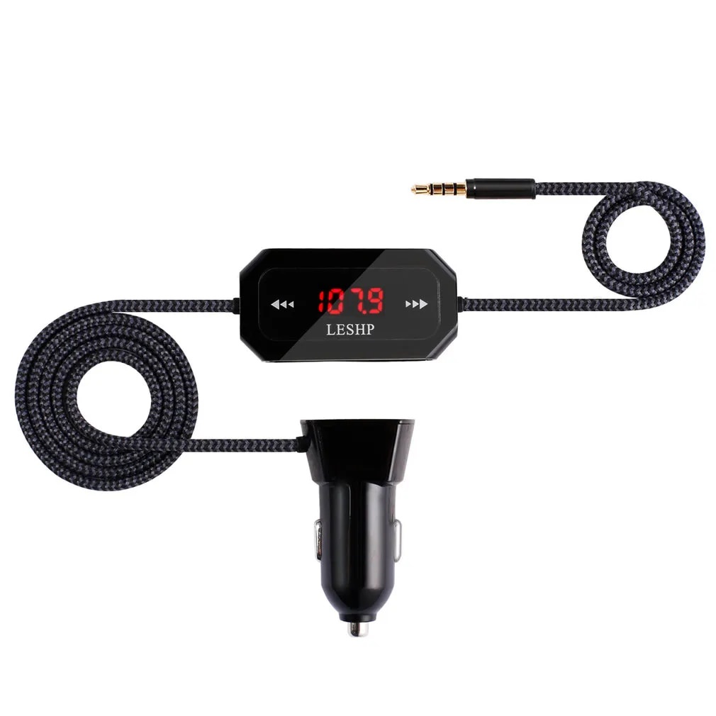 ⚕Leshp Wireless Fm Transmitter Radio Car Kit For Smart Phones Bundle