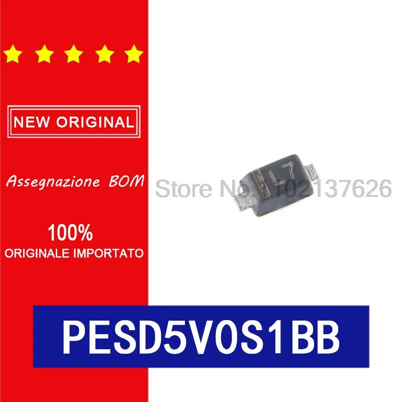 50pcs/lot 100 original UMW pesd5v0s1bb sod523 5V ESD antistatic