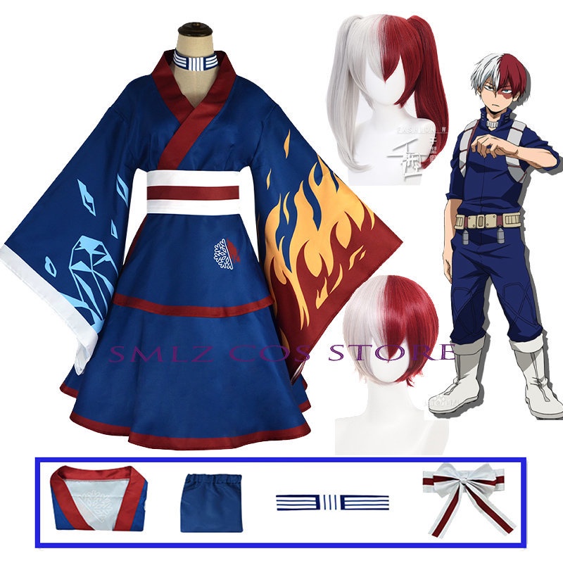 Todoroki Shoto Cosplay Kimono Anime My Hero Academia Cosplay Lolita ...