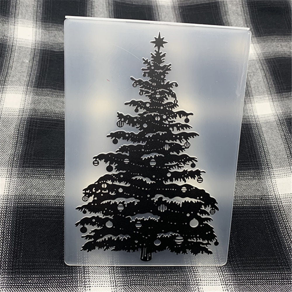 Christmas present Christmas tree DIY Plastic Embossing Folders for DIY ...