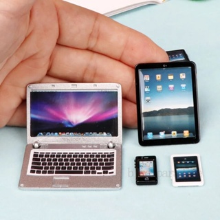 3pcs Mini Laptop Tablet Smart Phone Computer For 1/6 1/12 Miniatures  Dollhouse