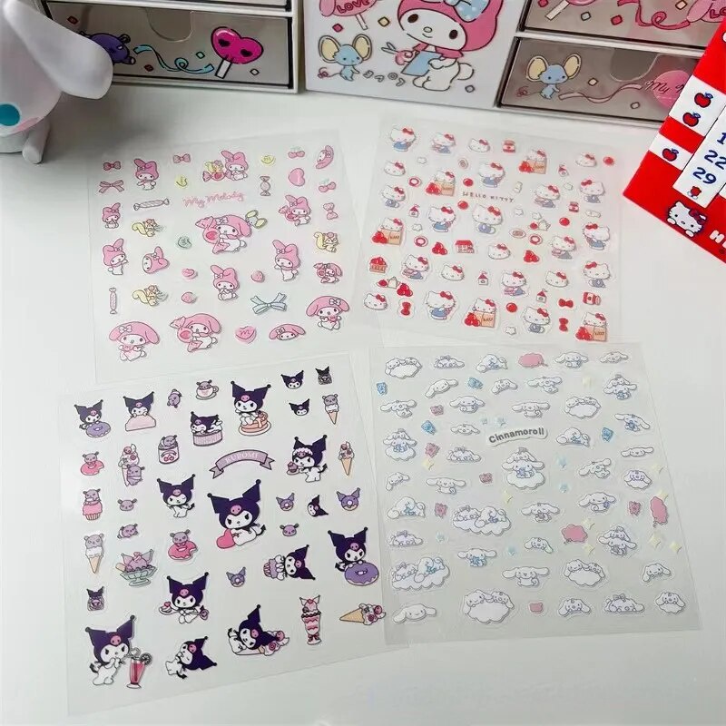 Japanese Sanrio Kuromi Transparent PVC Stickers Cute Children's DIY ...