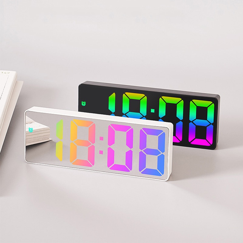 Colorful Digital Alarm Clock Fonts Led Large Character Electronic Clock