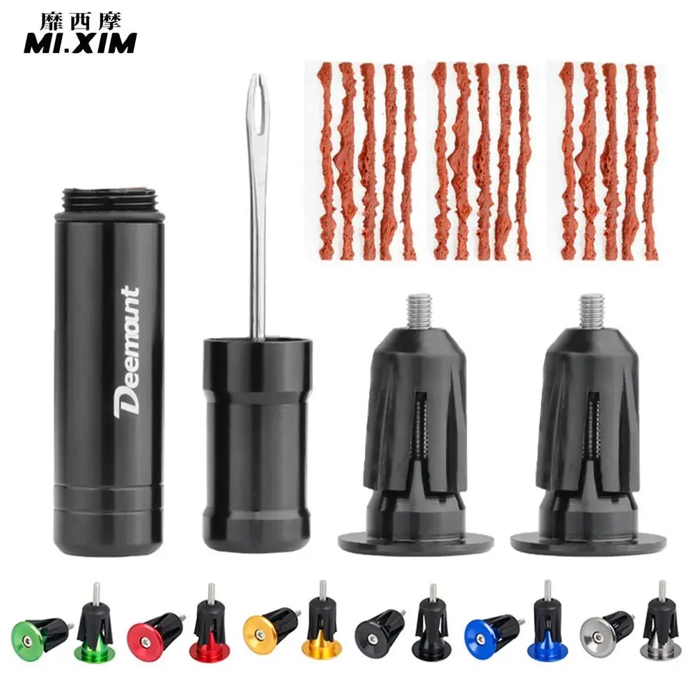 Bike Tubeless Tire Repair Kit with Plug Bar End Rubber Bacon Strips