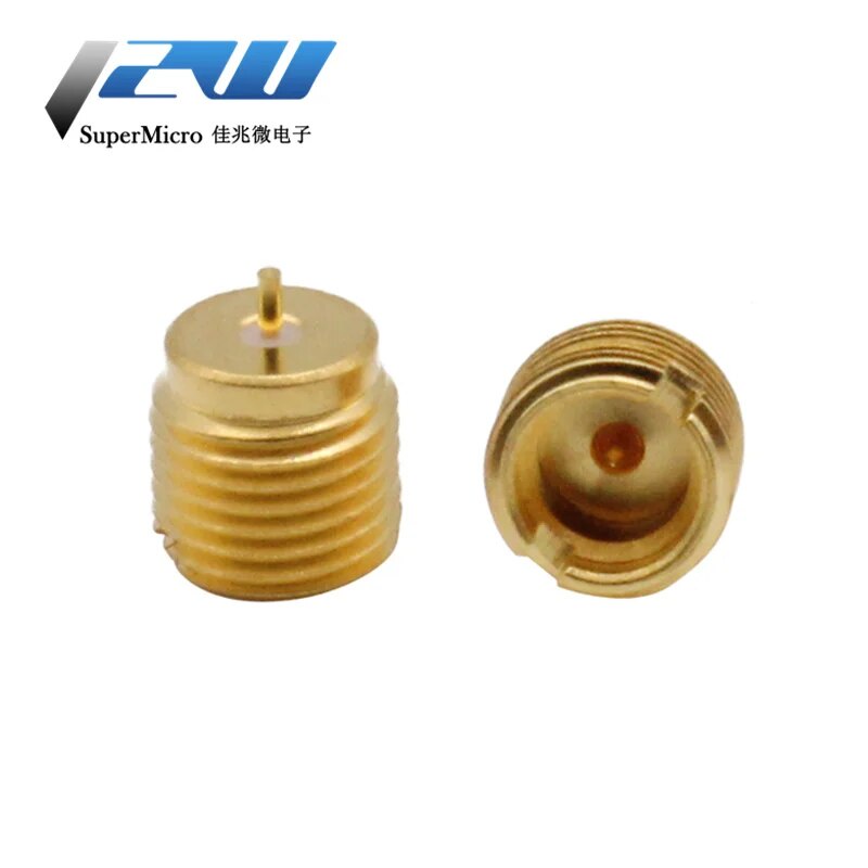 SMPJYD2 panel plug microstrip connector male thread screwed into the