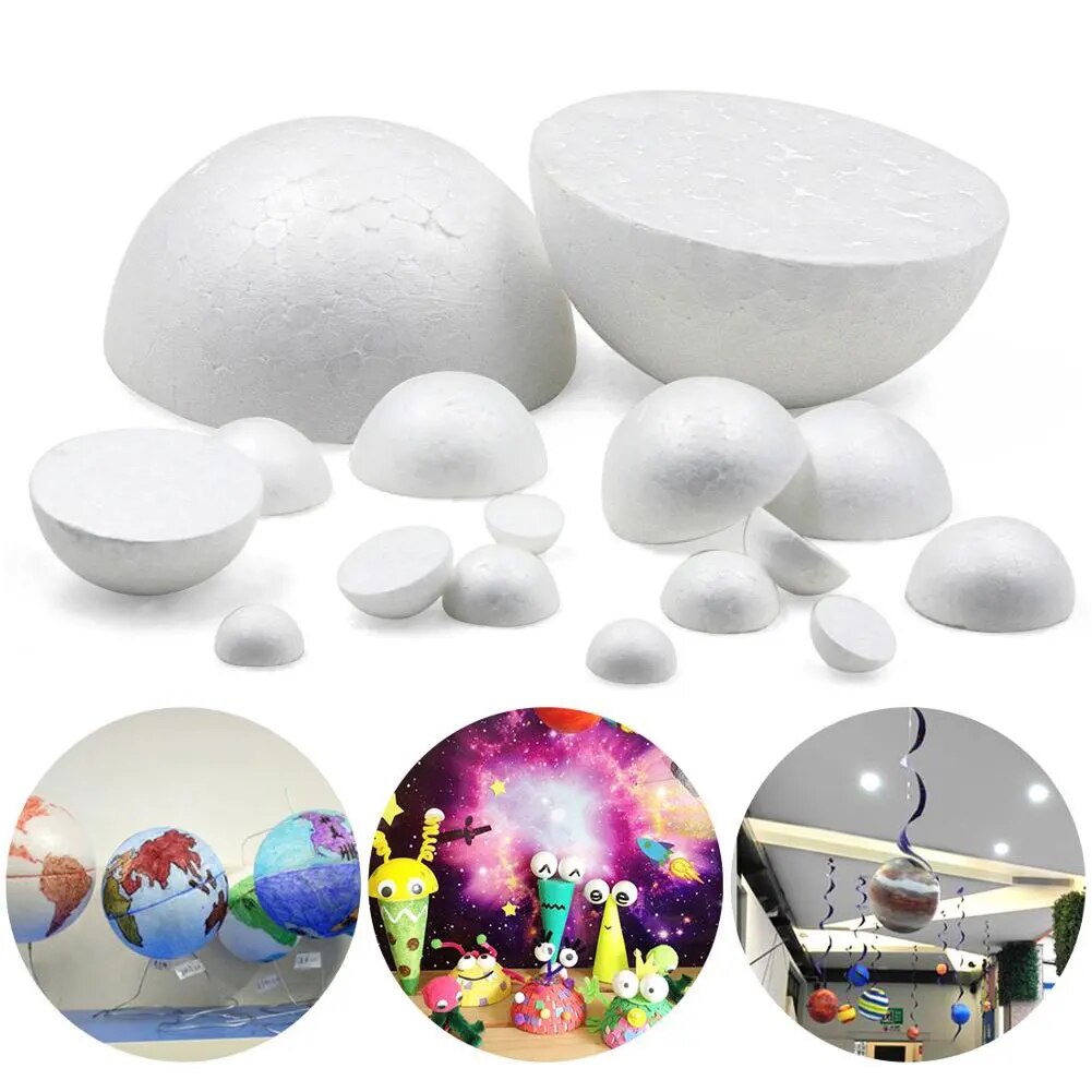 10/50/100PCS DIY Round Styrofoam Balls Christmas Ball White