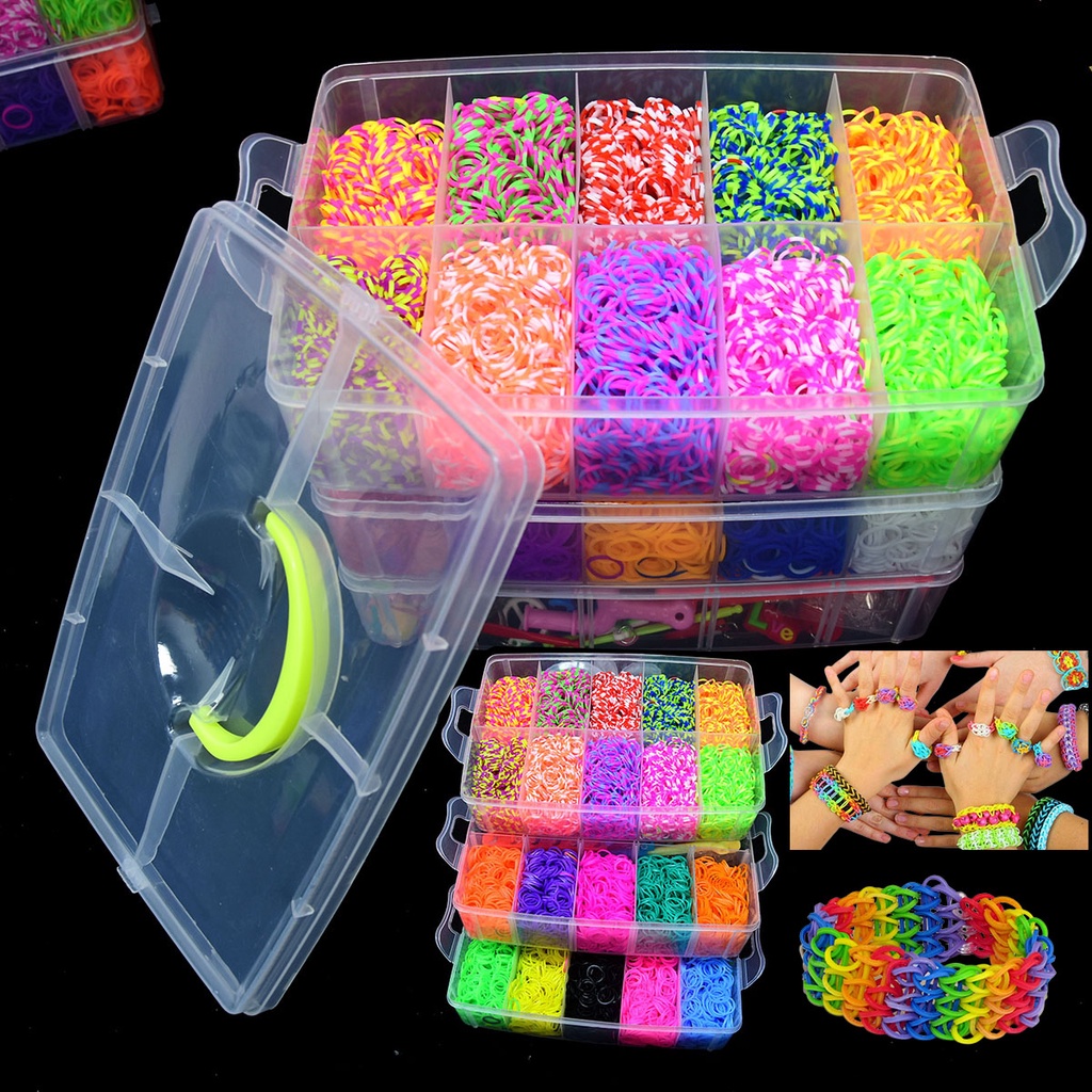 DIY Hand Made Rubber Bands Twist Loom Set Rubber Loom Bands Kits