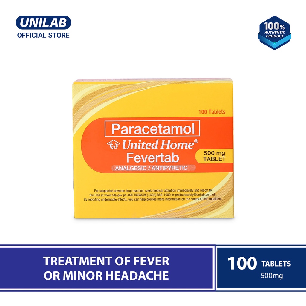 United Home Fevertab Paracetamol (Treatment Of Fever Or Minor Headache ...