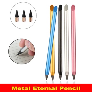 1Pcs Metacil Metal Pencil Black Technology Permanent Pen Never