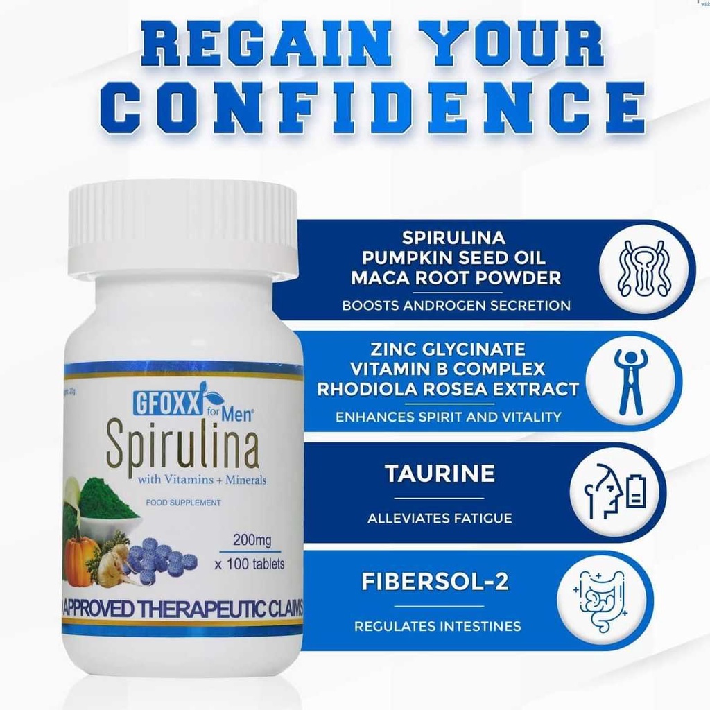 Spirulina for MEN by Gfoxx 100 Tablets Shopee Philippines