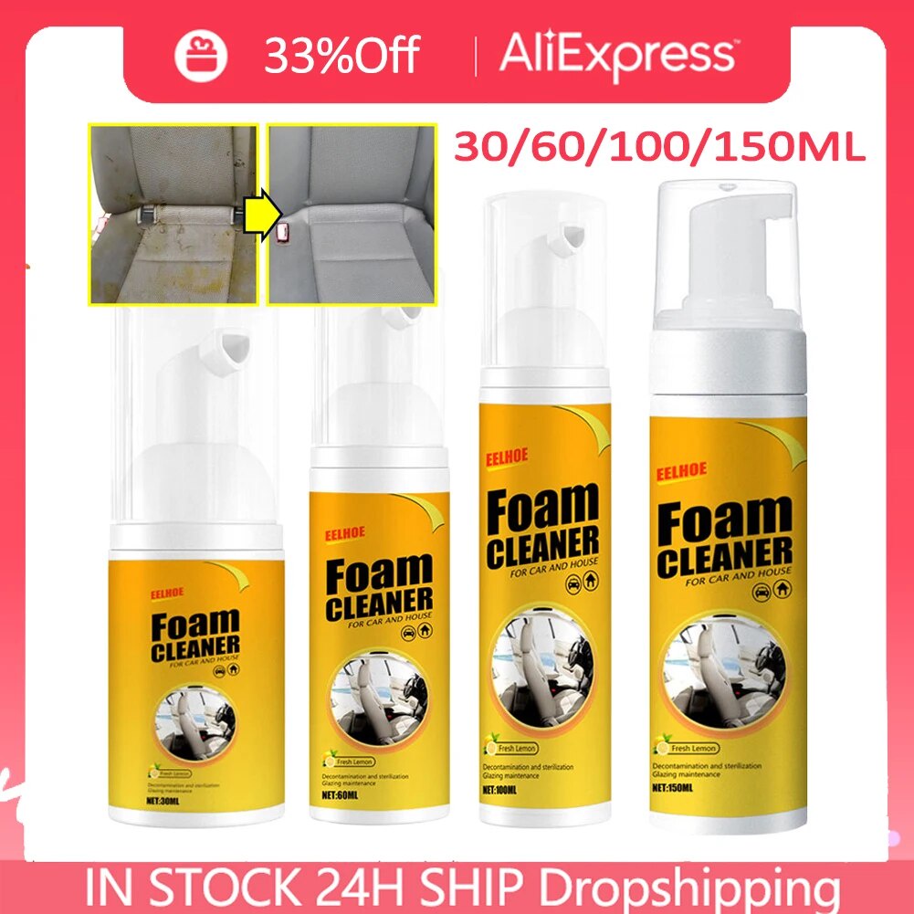 ♥30/60/100/150ML Multi-Purpose Foam Cleaner Spray Foam Cleaner Bubble ...