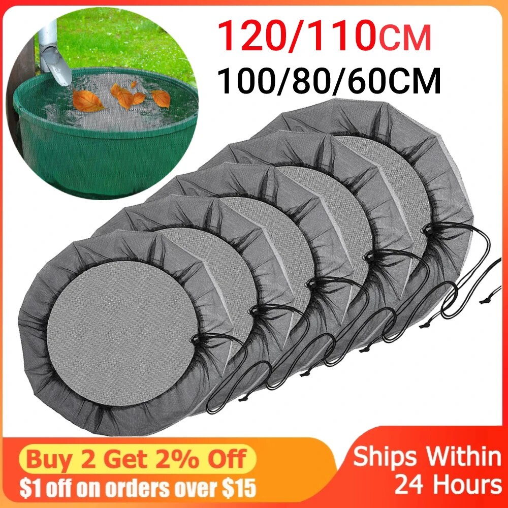 Mesh Cover Netting for Rain Barrels Barrel Cover Rain Water Tank Cover