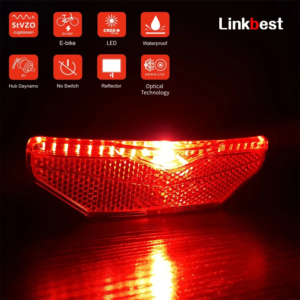 Linkbest Smart Taillight No Switch Led Bike Light Rear Light Stvzo ...