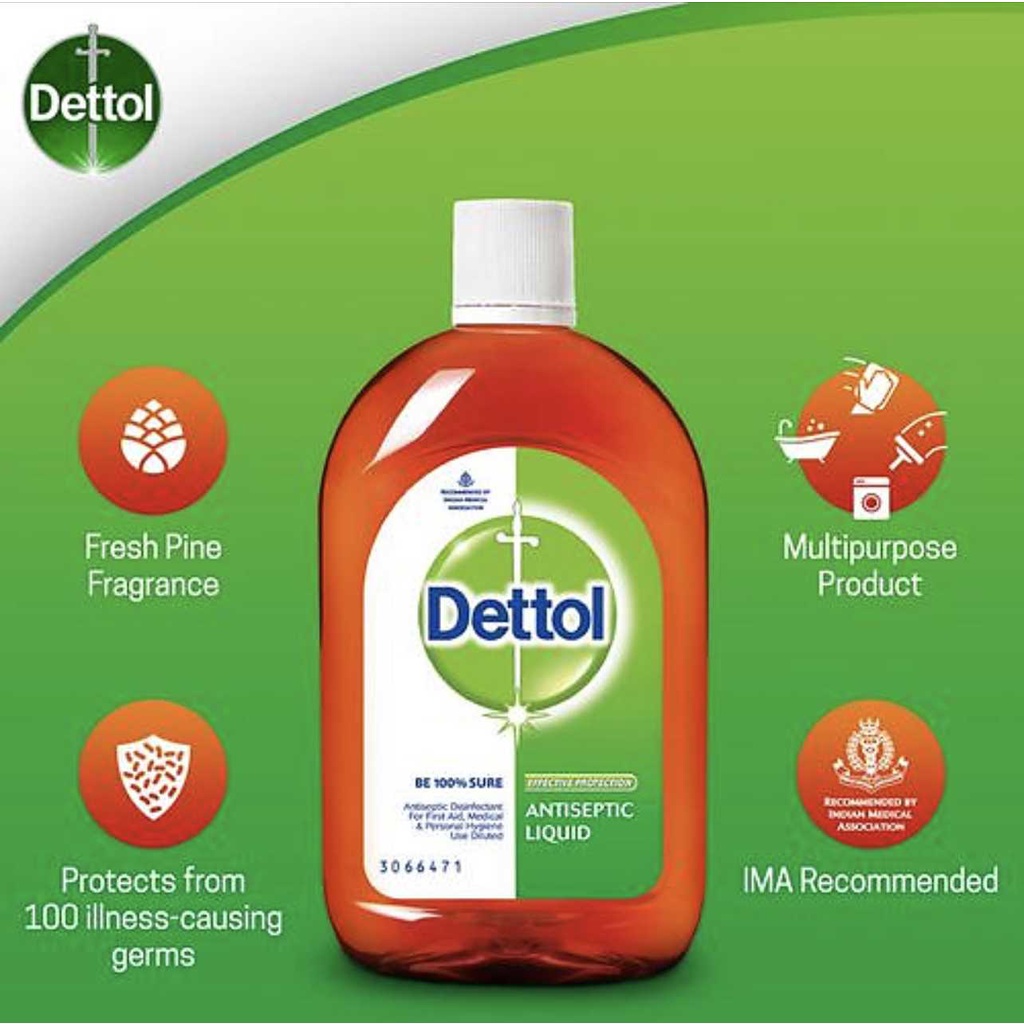 250ML Dettol Antiseptic Disinfectant liquid For First aid, Surface