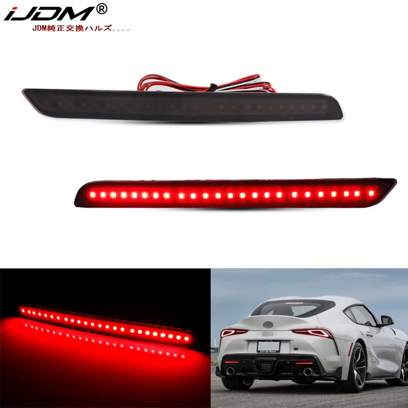 iJDM Car Red Tail Light Rear Bumper Reflector Lights For 2020-2022 ...