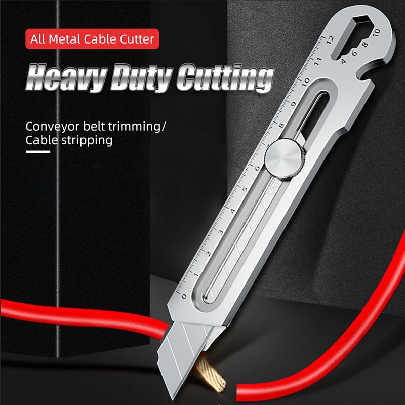 6 in 1 Multifunctional Utility Knife Stainless Steel Box Cutter Blade