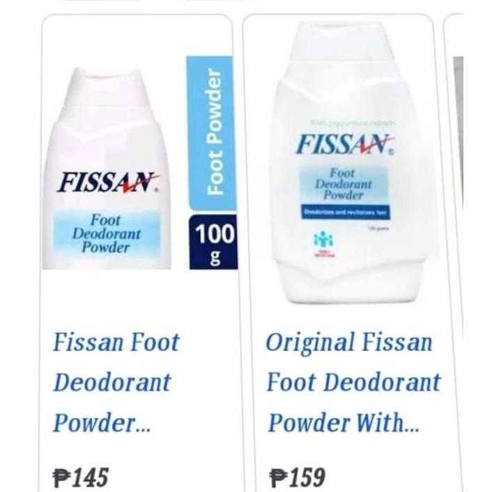 Super Sale! 57 off!! Fissan Foot Deodorant Powder (100 g) Shopee