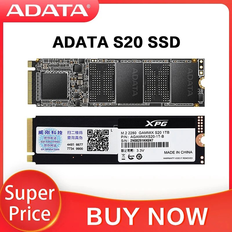 ADATA M.2 2280 SSD XPG GAMMIX S20 SSD 256GB 512GB 1TB Internal Solid ...