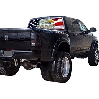 GRAPHIX EXPRESS Truck Back Window Graphics - Bald Eagle American Flag ...