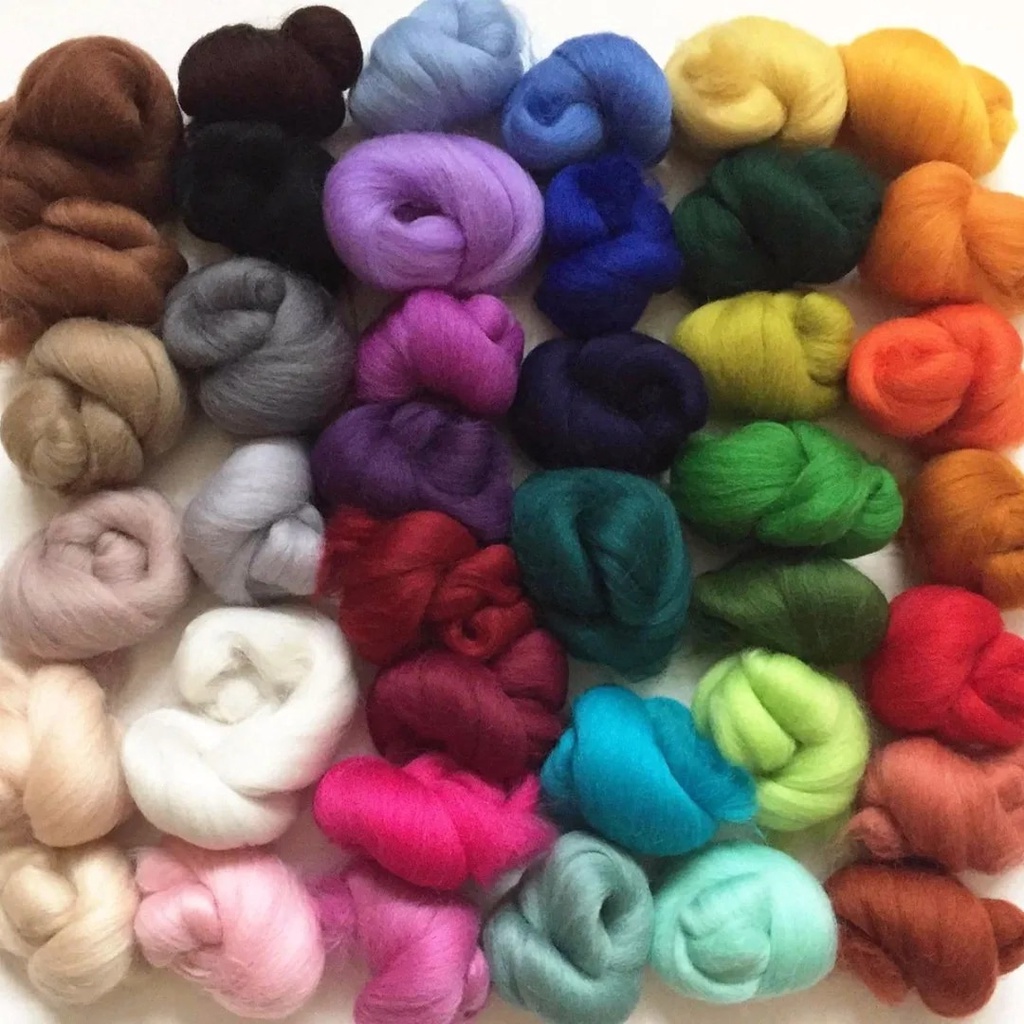 ⚖108g Mix 36 Colors Merino Felting Wool Tops Soft Roving Wool Fibre for ...