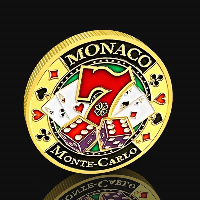 ⚔Monaco Metal Gold Plated Poker Lucky Coins, Poker Chips Fingertip Play
