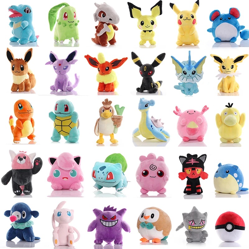 20cm Pokemon Pikachu Doll Cartoon Pokemon Plush Toy Poliwhirl Cubone ...