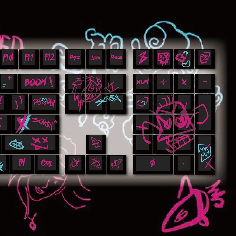 ECHOME Arcane Theme Keycaps PBT Dye Subbed Cherry Profile Custom Jinx ...