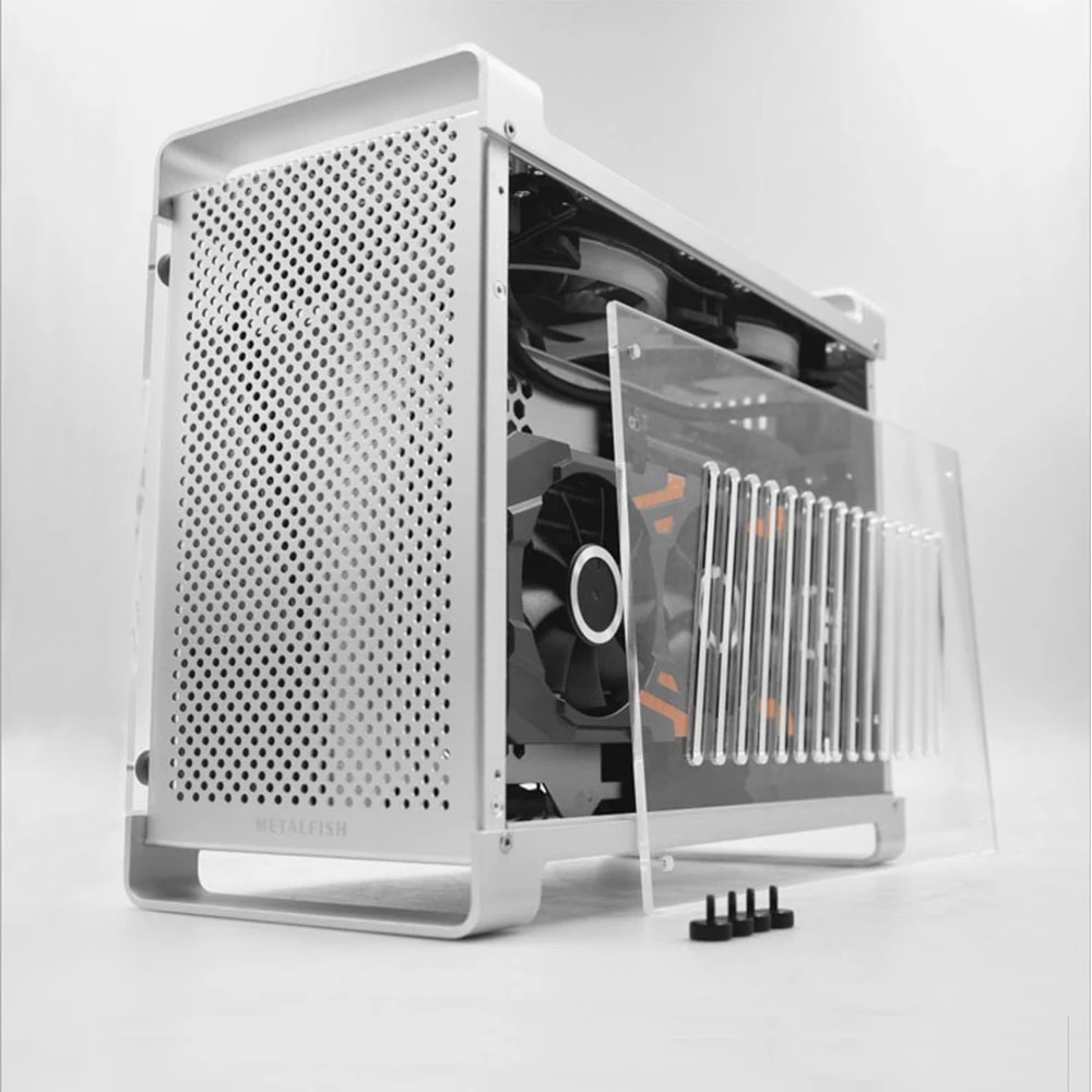 ♜Mini ITX Aluminum Computer Gaming Case Side Acrylic Transparent ...