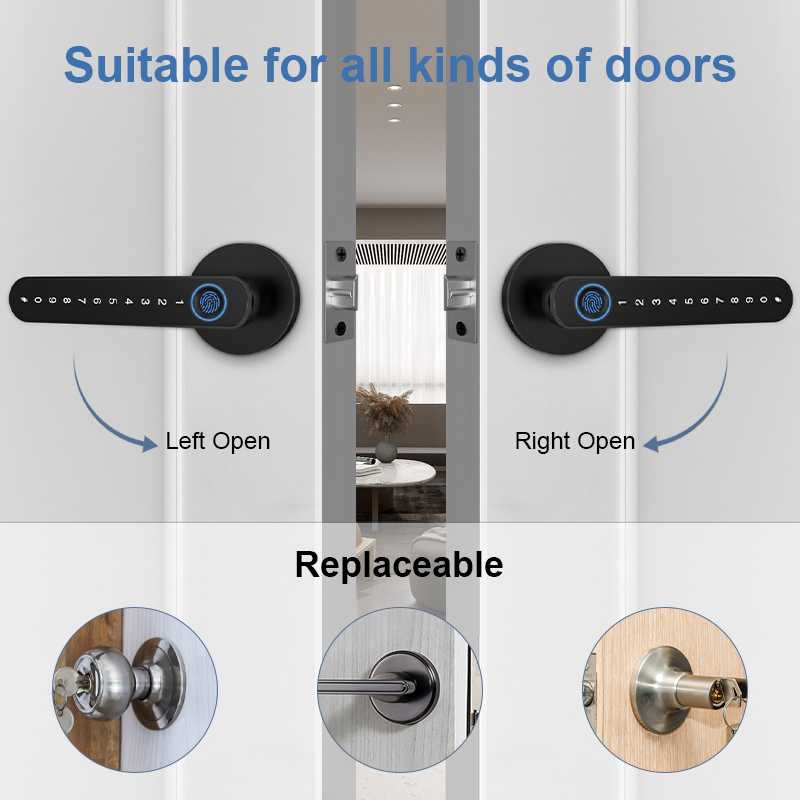 Tuya Smart Door Lock Biometric Fingerprint Door Knobs For Main Door Set ...