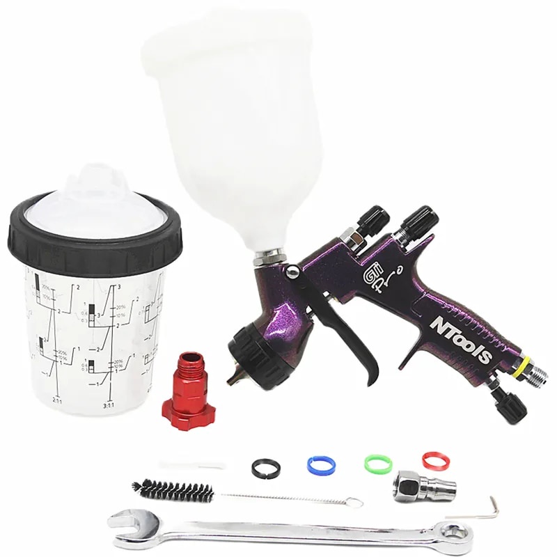 132 Ntools Paint Spray Gun 600CC Tank With 400CC Mix Tank And Adpater