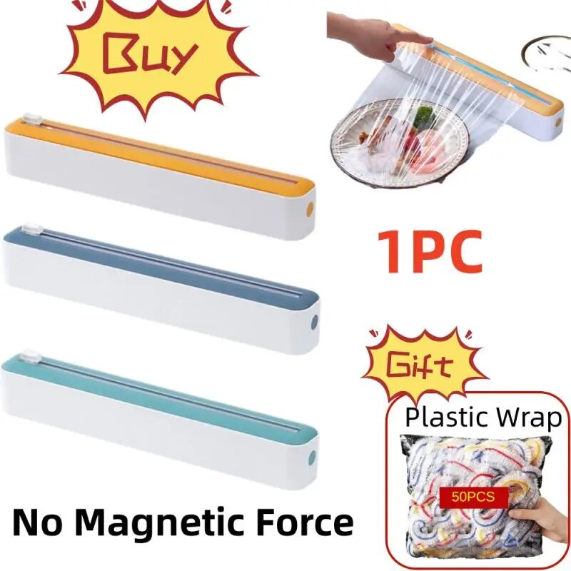 ┲2in1 Plastic Wrap Dispenser Cling Film Dispenser Cutter Saran Wrap ...
