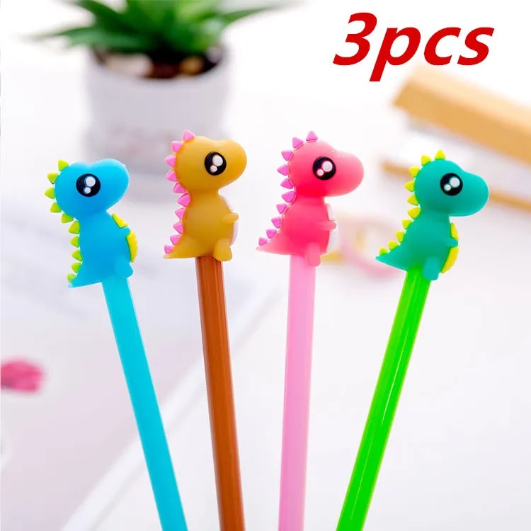 ☁Dinosaur Pens Korean Stationery Cute Kawaii Cartoon Dinosaur Gel Pen ...