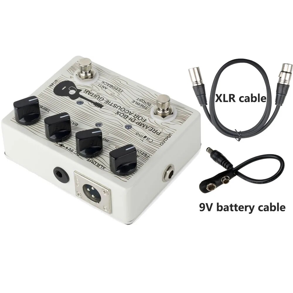 56v Caline CP67 DI Box For Acoustic Guitar Pedal Effect With XLR Cable