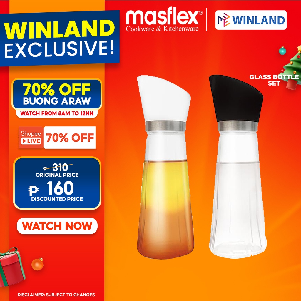[2283]MASFLEX by Winland 250 ml Capacity 2 Piece Oil & Vinegar Glass