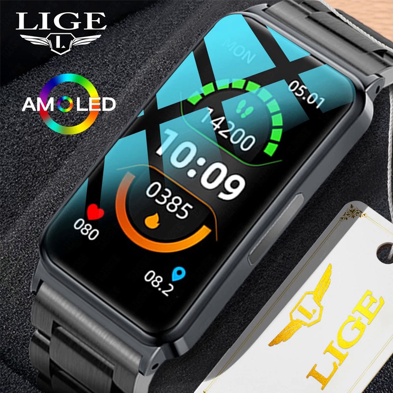 LIGE New Blood Glucose Smart Watch Men Body Temperature ECG HRV Health ...