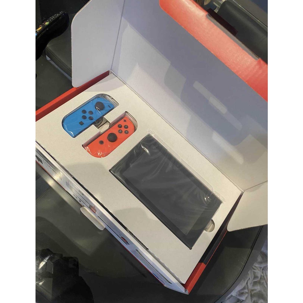 Nintendo Switch Console V2 with Neon Blue/ Neon Red JoyCon Controllers