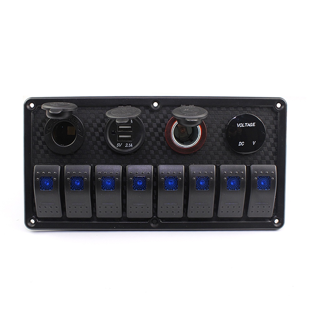 12V 8 Gang Custom Car Switch Panel Marine Switch Panel With Voltmeter