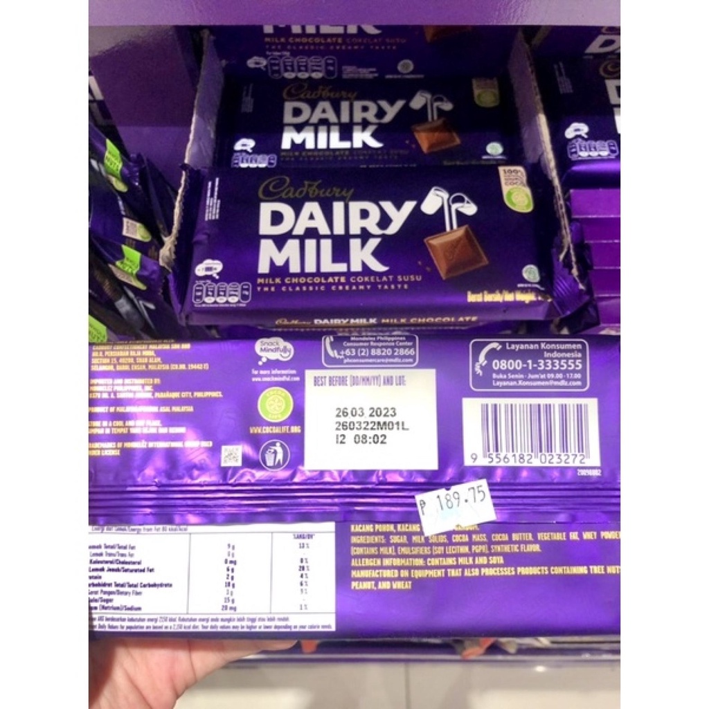 CADBURY DAIRY MILK 160g (Mall Price Php 189) (Expiry 11 & 12 2024