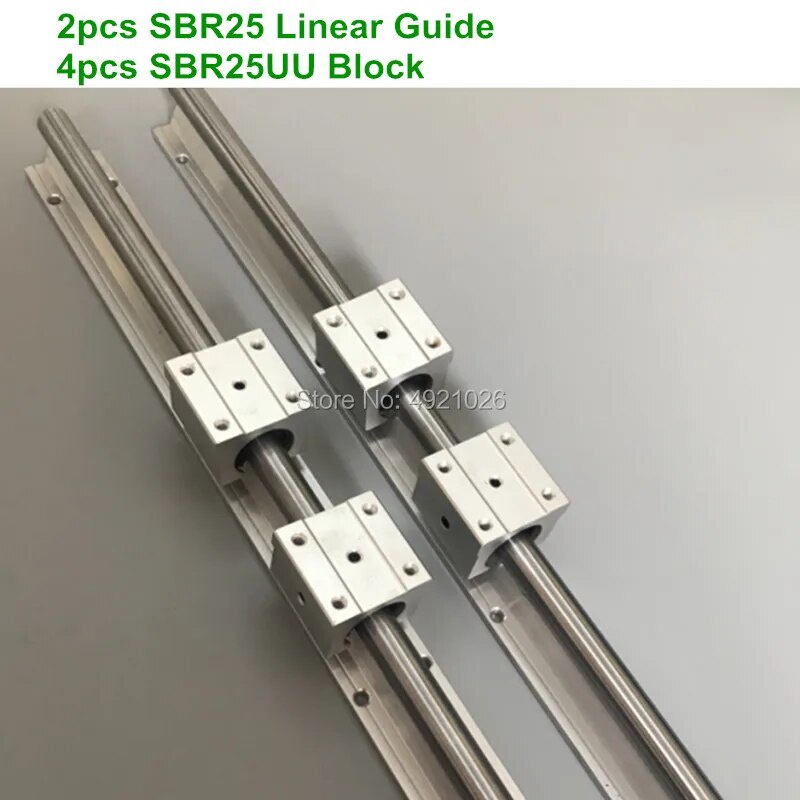 2pcs SBR25 200mm 250mm 300mm Fully Supported Linear Rail Shaft Rod ...