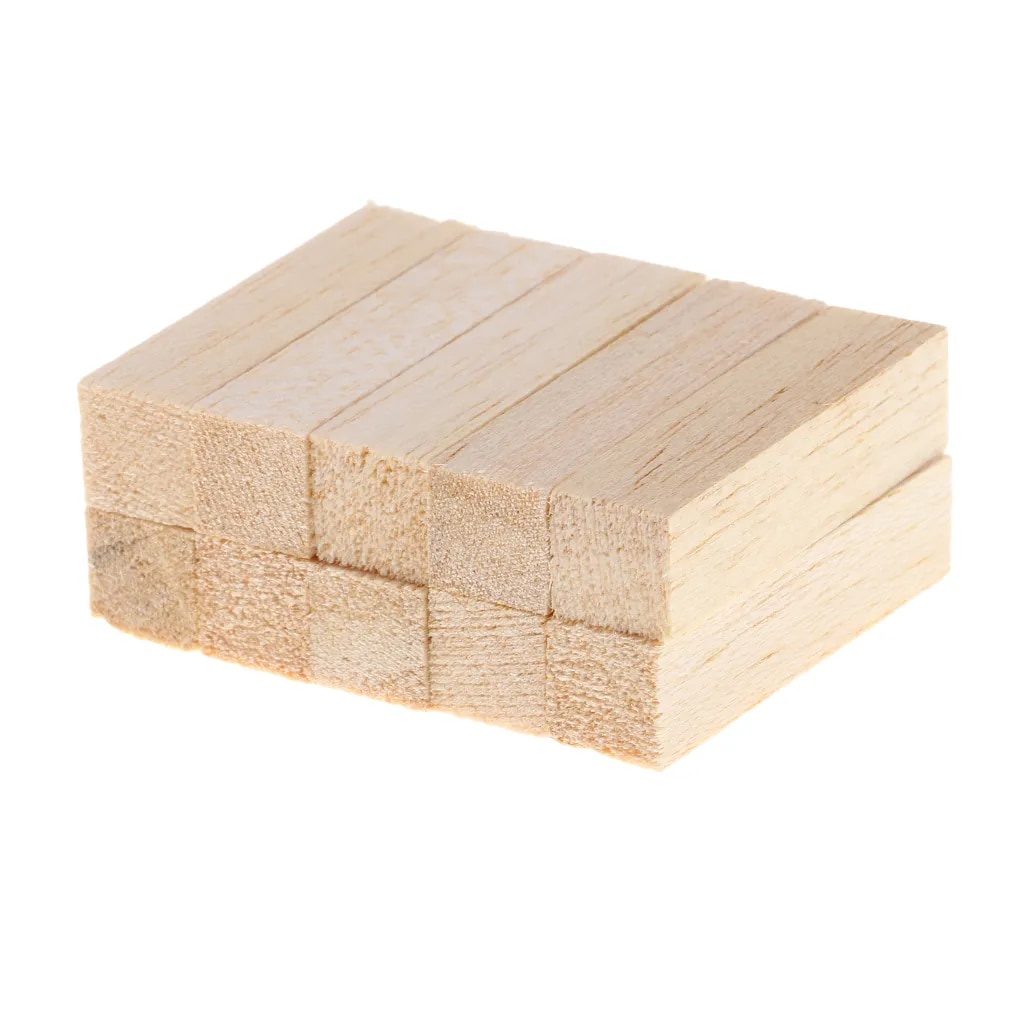 10 Pieces Of Balsa Wood Wooden Blocks Wood Cubes Natural Wood Wooden ...