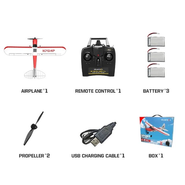 55Q Volantex 761-4 RC Airplane 2.4GHz 4 Channel Sport Cub 500 RC Plane ...