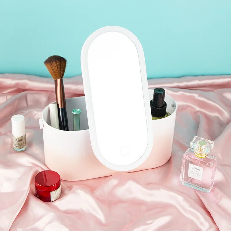 54g led makeup mirror storage box Portable Travel Makeup Cosmetics