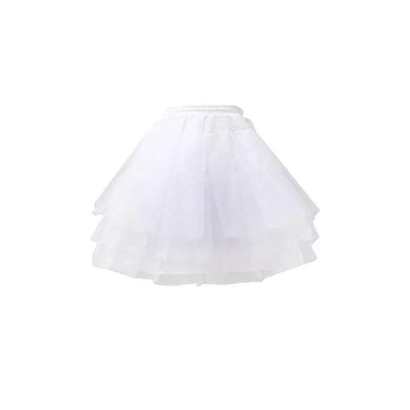 09f Women Girls Solid Color Ballet Tulle Short Crinoline Petticoat ...