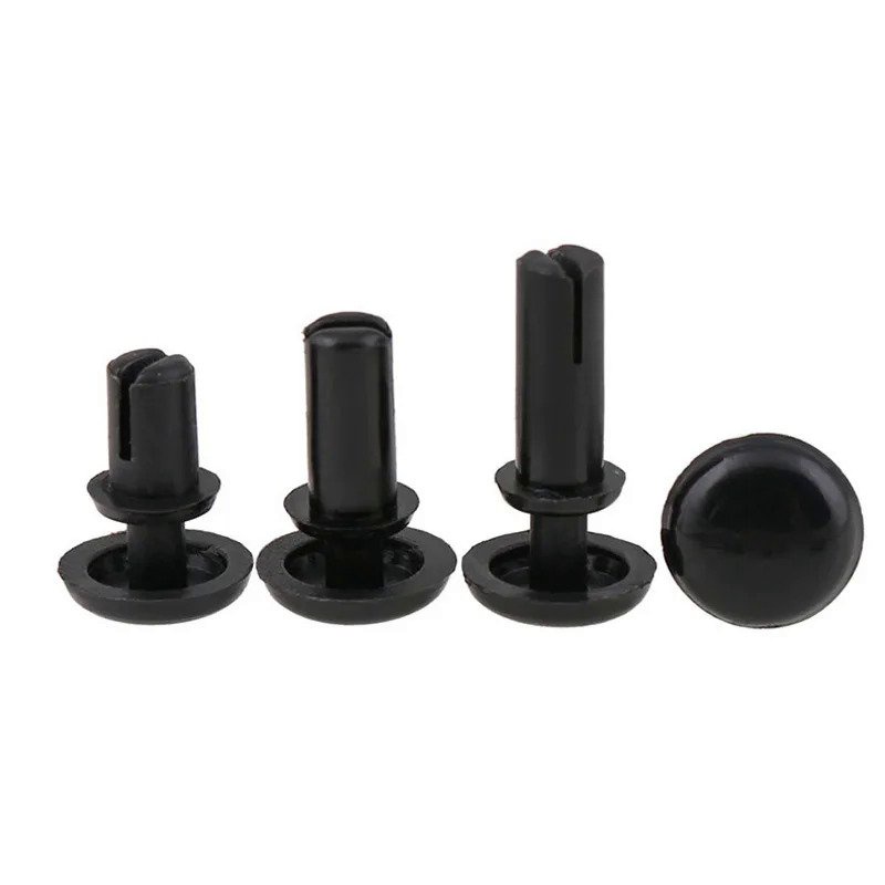 Newly launched 20pcs Black/White Plastic Nylon Rivets Snap Rivets R ...