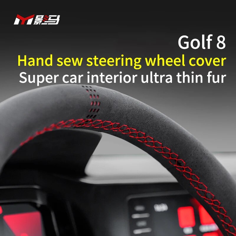 68d For VW Golf 8 MK8 Steering Wheel Cover Handsewn GTI RLINE Modified